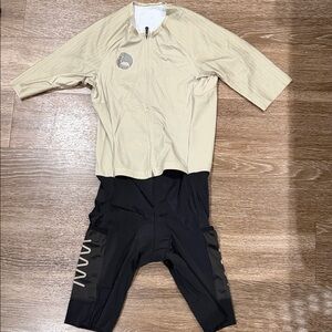 Men's Beige and Black Cycling Shorts